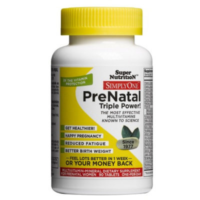 Super Nutrition Simply One Prenatal Multivitmain/Mineral Supplement Vegetarian Tablets