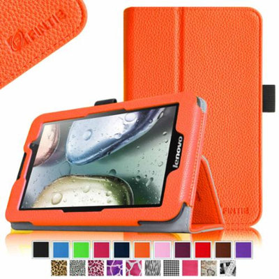 Fintie Lenovo IdeaTab A3000 7-Inch Android Tablet Folio Case - Premium Leather Cover Stand With Stylus Holder, Orange