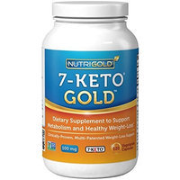 Nutrigold 7-Keto 100mg, 120 Vegetarian Capsules (Recommended as #1 in Belly-Blasting Weight-Loss Supplements)