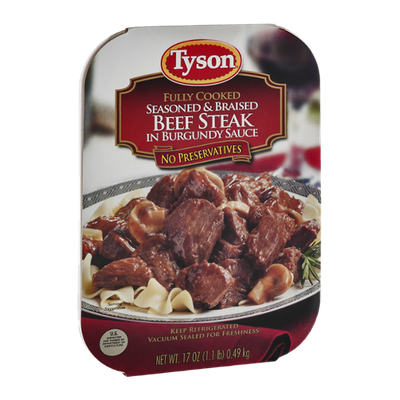 Tyson Beef Steak in Burgundy Sauce