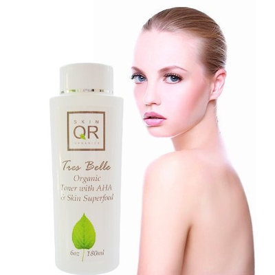 Skin QR Organics Tres Belle Organic BrighteningToner with AHA & Skin Superfood, 6oz