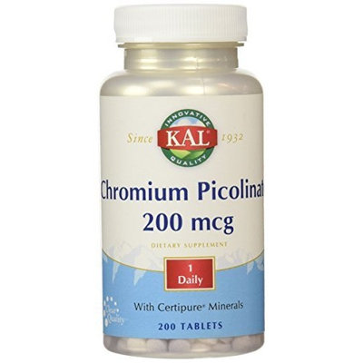 KAL Chromium Picolinate Tablets, 200 mcg, 200 Count