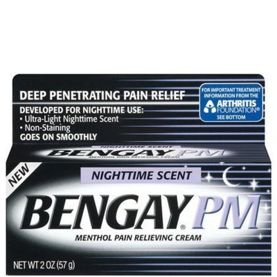 Bengay PM Menthol Pain Relieving Cream-Ultra-Light Nighttime Scent-2oz