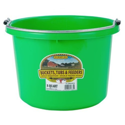 Miller Mfg Miller Manufacturing P8LIMEGREEN Plastic Round Back Bucket for Horses, 8-Quart, Lime Green