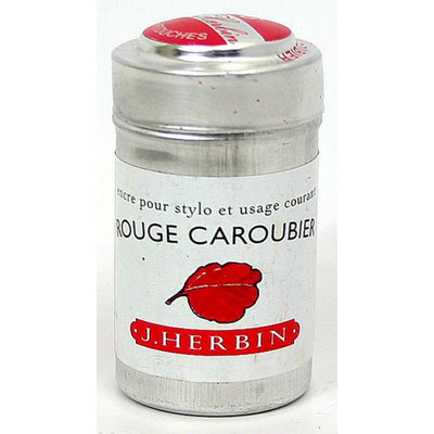 Exaclair Pk/6 J. Herbin Fountain Pen Ink Cartridges, Rouge Caroubier
