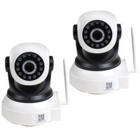 VideoSecu 2x Baby Monitor Wireless Pan Tilt Remote IR Day Night IP Security Camera for iPhone, iPad, PC, Smartphone bky