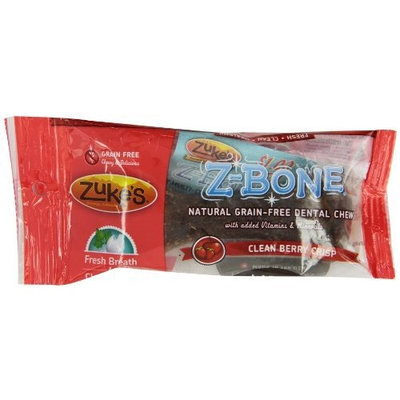 Zuke's Z-Bones Edible Grain-Free Dental Chews, Clean Berry Crisp, Large 2.5-Ounce, Individually Wrapped Bone