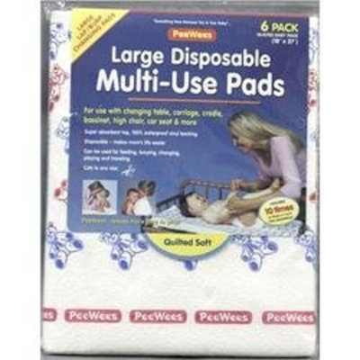 Continental Quilting PeeWees Disposable Multi-Use Pads - Large 6 pk.