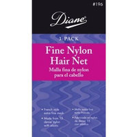 Diane Fine Nylon Hair Nets - Black (3 Pack)