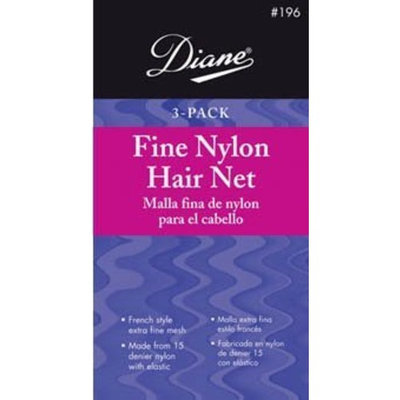 Diane Fine Nylon Hair Nets - Black (3 Pack)