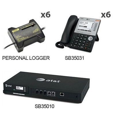 AT & T SB35010 + (6) SB35031 + (6) Digital Call Reco Syn248 by AT & T Business Telephones