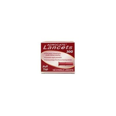 ADVOCATE 30G 100 STERILE LANCETS ADVOCATE Pull top Lancets 30G 100 Count