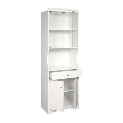 Home Source Industries Microwave Cart: Microwave Cabinet - White