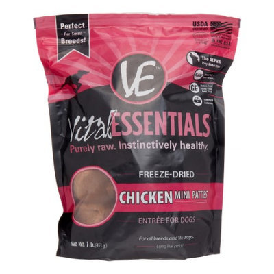 Vital Essentials Canne Freeze Dried Mini Pet Chicken Patties Entree 16.5-oz bag