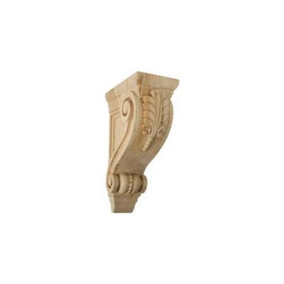 Ekena Millwork 4.75-in x 13.25-in Cherry Fig Leaf Wood Corbel