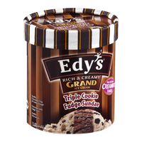Edy's Rich & Creamy Grand Ice Cream Triple Cookie Fudge Sundae