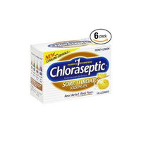 Chloraseptic Sore Throat Lozenges, Honey-Lemon, 18-Count Boxes (Pack of 6)