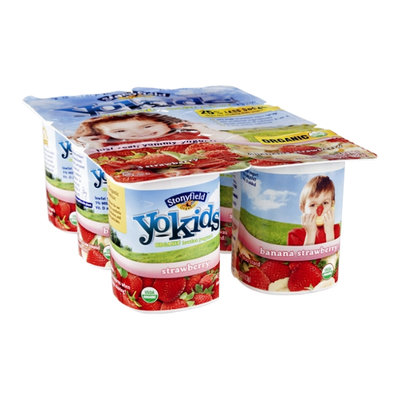 Stonyfield Organic Yokids Organic Lowfat Yogurt Strawberry & Banana Strawberry - 6 CT