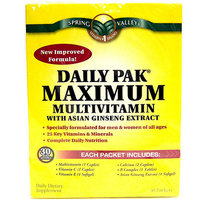 Spring Valley Daily Pak Maximum Multivitaminwith Asian Ginseng Extract