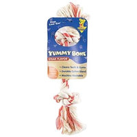 Aspen Pet Products Aspen Pet X-Large 2 Knot Yummy Rope Bone, Steak Flavored, Small