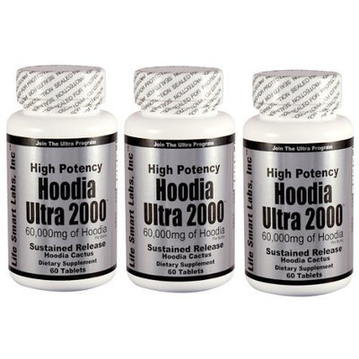 Hoodia Ultra 2000 (3 Bottles) Time Release HIGH POTENCY 180 Pills 3 Months Hoodia diet pills