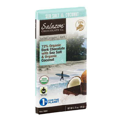 Salazon Chocolate Co. Organic Dark Chocolate Sea Salt & Coconut