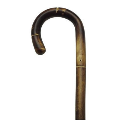 King Of Canes Men Crook Cane Stepped/Scorched Polished Chestnut -Affordable Gift! Item #HAR-9004500