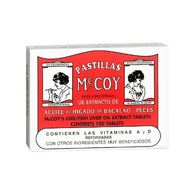 Pastillas McCoy Cod/Fish Liver Oil Extract Dietary Supplement Tablets