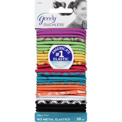 Goody Ouchless No Metal Elastics, Citrus Twist, 30 count