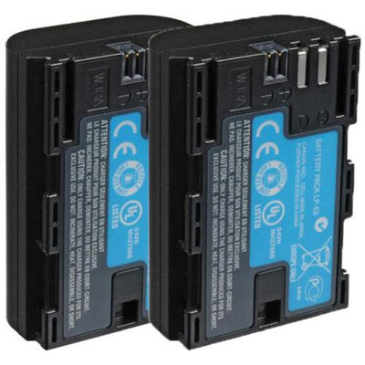 Replacement Battery For Canon LP-E6 (2 Pack)