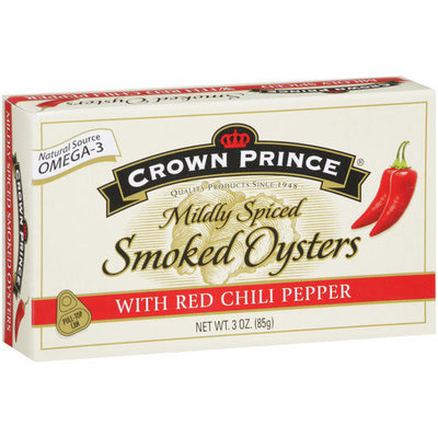 Crown Prince Mildly Spiced Smoked Oysters with Red Chili Pepper, 3 oz