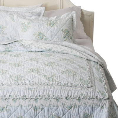 Simply Shabby Chic Wallpaper Ikat Quilt - Blue (Twin)
