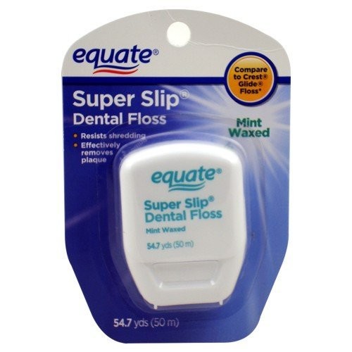 Equate - Super Slip Dental Floss - Mint Waxed, 54.7 Yards