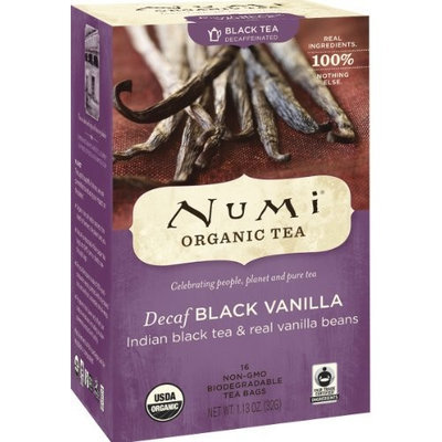 Numi Organic Tea Decaf Black Vanilla, Full Leaf Decaf Black Tea, 16-Count Tea Bags (Pack of 3)