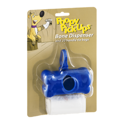 Poopy Pick Ups Bone Dispenser and Tie Bags - 20 CT