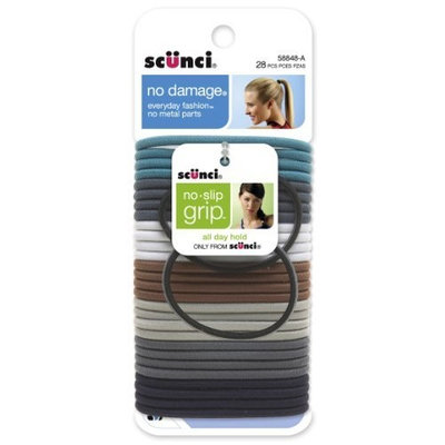 Scunci Effortless Beauty Large No-damage Denim Elastics with 2 Bonus Black Elastics