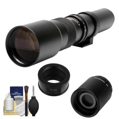 Samyang 500mm f/8.0 Telephoto Lens (T Mount) with 2x Teleconverter (=1000mm) + Cleaning Kit for Samsung NX20, NX200, NX210 & NX1000 Digital Cameras