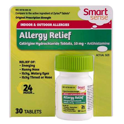 Smart Sense Cetirizine Tablets, 30 tablets