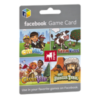 Zynga Facebook $25 Game Card
