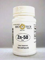Zn-50 Zinc Gluconate 50 mg 100 caps by Bio-Tech