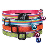 Petedge US1104 08 19 ST Nylon with Ribbon Collar 8-12 In Blue Stripe