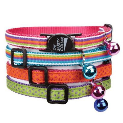 Petedge US1104 08 19 ST Nylon with Ribbon Collar 8-12 In Blue Stripe