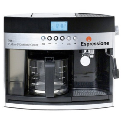 Espressione Black and Silver 3-in-1 Combination Coffee Beverage System