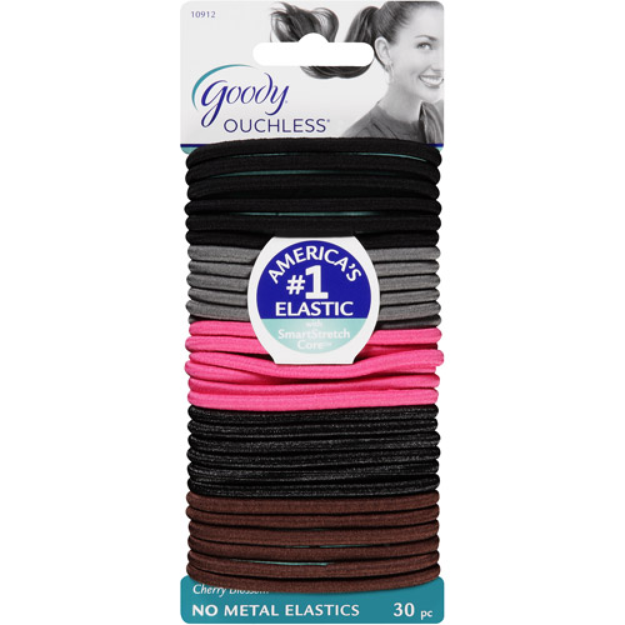 Goody Ouchless No Metal Elastics, Cherry Blossom, 30 count