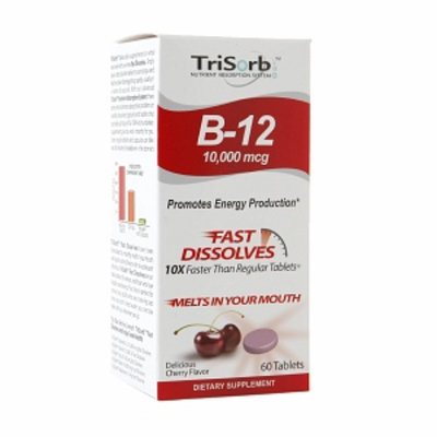 Healthy Natural Systems TriSorb Vitamin B-12 10,000mcg, Cherry, 60 ea