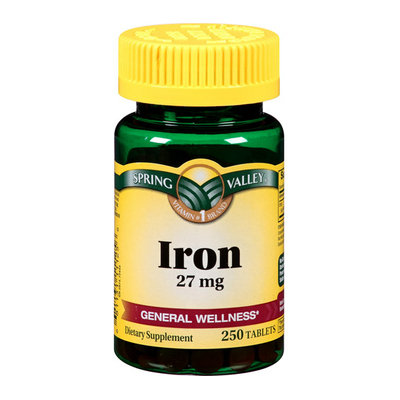 Spring Valley : High Potency Iron 27 Mg Dietary Supplement Tablets