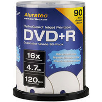 Aleratec HydroGuard Inkjet Printable DVD+R 16x Duplicator Grade 90-Pack
