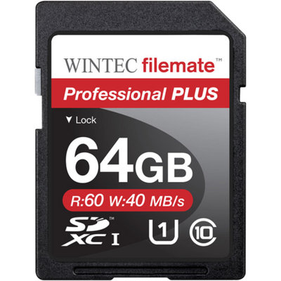FileMate Wintec Filemate Professional Plus 64GB SDHC UHS-1 Memory Card Class 10