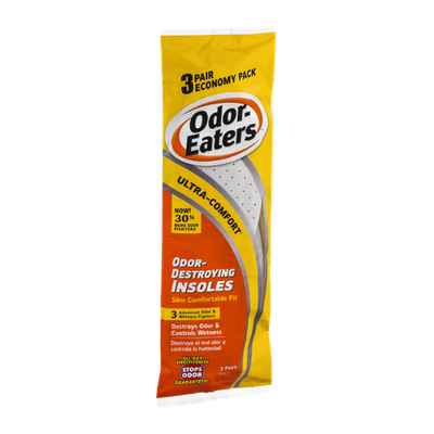 Odor-Eaters Ultra-Comfort Insoles Slim Comfortable Fit - 3 Pair