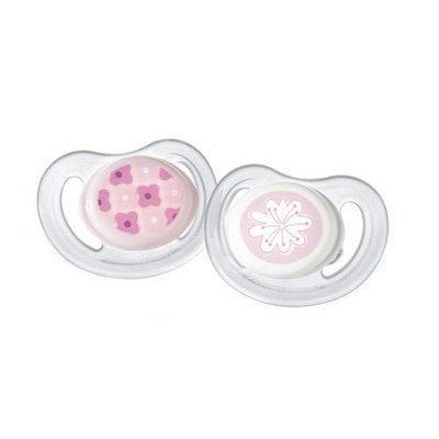 Tommee Tippee 2-Pack Closer to Nature Air Flow Pacifier - Stage 1 - 0-6m (Girl)